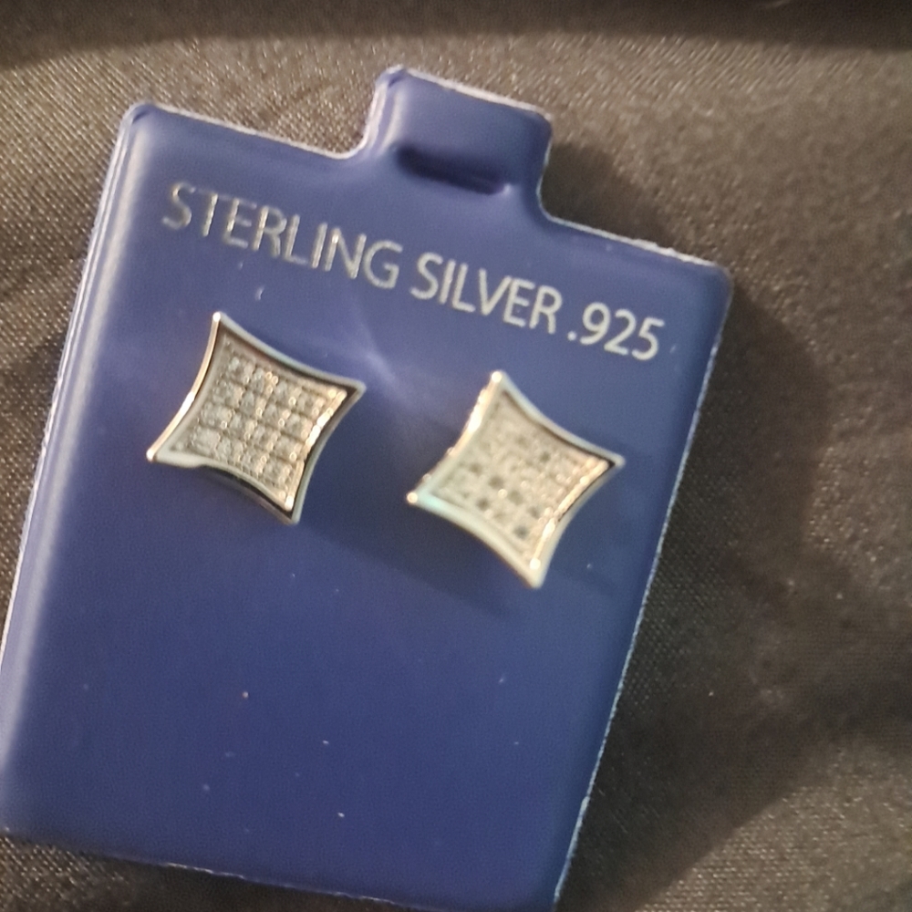Sterling Silver bling 925 stud earrings